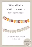 Vorschau - Poster - Wimpelkette / Girlande Willkommen im Boho-Stil - Deckblatt