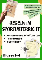 Vorschau - Poster - Regeln im Sportunterricht – 13 Poster + Bild-/Textkarten mit Spielideen - Deckblatt