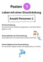 Vorschau - Stationenlernen - Erleben von Einschränkungen (Behinderung) - Deckblatt