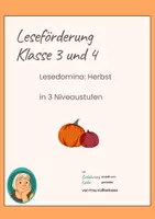 Vorschau - Arbeitsblätter - Lesedomino differenziert): Herbst - Deckblatt