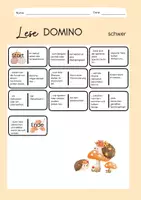 Vorschau - Arbeitsblätter - Lesedomino differenziert): Herbst - Seite 1
