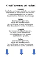 Aperçu - Inclusion - Chant C'est l'automne qui revient version simple A - Page de couverture