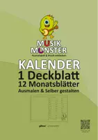 Vorschau - Unterrichtsreihen - KALENDER 2026 der Musikmonster zum BASTELN – 12 Ausmalseiten + Deckblatt zum kreativen Gestalten - Deckblatt