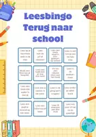 Voorbeeld - Leesbingo: terug naar school - Pagina 1
