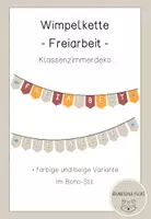 Vorschau - Poster - Wimpelkette / Girlande für die Freiarbeit im Boho-Stil - Deckblatt