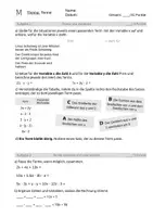 Vorschau - Arbeitsblätter - Klassenarbeit Terme vereinfachen Niveau M (Realschulabschluss) - Deckblatt