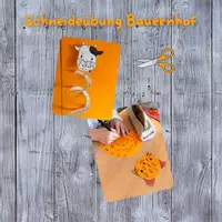 Vorschau - Stationenlernen - 🐮🐷✂️ Bauernhoftiere Schneideübung Spirale schneiden Bastelvorlage - Deckblatt