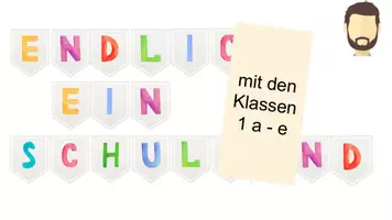 Vorschau - Poster - Wimpelkette zur Einschulung - Endlich ein Schulkind! - Deckblatt