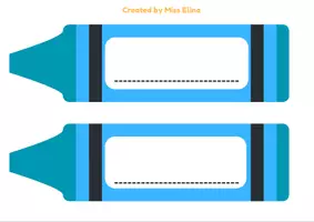 Προεπισκόπηση - Φύλλα εργασίας - Make your own crayon name tags! - Σελίδα 1