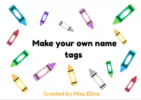 Προεπισκόπηση - Φύλλα εργασίας - Make your own crayon name tags! - Εξώφυλλο