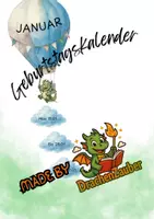 Vorschau - Präsentationen/Tafelbilder - Geburtstagskalender mit Ballons - Drachenklasse - Deckblatt