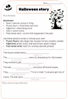 Vorschau - Arbeitsblätter - Halloween Cloze Text | Englisch | Lückentext zu Adjektiven, Nomen & Verben (Grammar & Vocabulary) - Seite 1