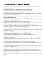 Vorschau - Arbeitsblätter - Kurzgeschichte "Vor dem Gesetz" - Aufgaben mit Lösungen - Deckblatt