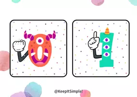 Προεπισκόπηση - Flashcards - Αριθμό-Τερατάκια - Καρτέλες αριθμών 0-10 - Σελίδα 1