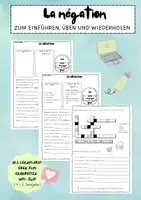 Vorschau - Arbeitsblätter - La négation (1. Lernjahr) - Zum Einführen und Wiederholen - Deckblatt