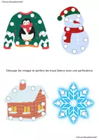 Aperçu - Matériel pour travaux manuels / dessin - Fiches à perforer HIVER Monpetitcoindief - Page de couverture