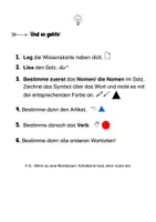 Vorschau - Arbeitsblätter - Wortarten bestimmen nach Montessori. Sätze zum Thema: Schule - Seite 2