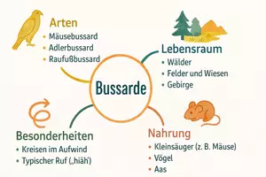 Vorschau - Arbeitsblätter - Arbeitsblätter zum Thema "Bussarde" + Lösung & MP3 + Mindmap + Infografik - Seite 2
