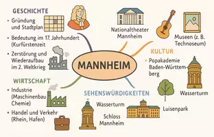 Vorschau - Arbeitsblätter - Lernposter + Arbeitsblätter zum Thema "Mannheim" + Lösung & MP3 + Mindmap + Infografik - Seite 3