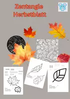Vorschau - Mal- und Bastelvorlagen - Zentangle Herbstblatt verschiedene Motive Fensterdeko - Deckblatt