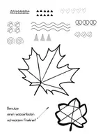 Vorschau - Mal- und Bastelvorlagen - Zentangle Herbstblatt verschiedene Motive Fensterdeko - Seite 1