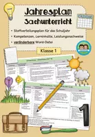 Vorschau - Stundenentwürfe - Jahresplan Stoffverteilungsplan: Sachunterricht/ HSU (Klasse 1, Bayern) - Deckblatt