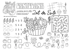 Vorschau - Stundenentwürfe - Materialpaket -Religion Erntedank - Spiel- & Rätselmatte "Erntedank" | Erntedankfest | Erntedank Grundschule | Religion Erntedank Klasse 1, 2, 3, 4 | Aufgaben für Schnelle | Ich bin fertig Aufgaben | Lückenfüller | Religionsunterricht | Vertretungsstunden - Seite 2