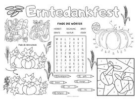 Vorschau - Stundenentwürfe - Religion Erntedank Klasse 2 - Spiel- & Rätselmatte "Erntedank" | Erntedankfest | Erntedank Grundschule | Religion Erntedank 2 Klasse | Aufgaben für Schnelle | Ich bin fertig Aufgaben | Lückenfüller - Seite 1