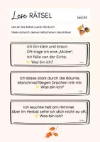 Vorschau - Arbeitsblätter - Leserätsel Herbst dreifach differenziert - Seite 1