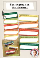 Vorschau - Mal- und Bastelvorlagen - Sommergruß Schuljahresende | Grußkärtchen für den Schulstart - Deckblatt