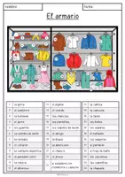 Vorschau - Arbeitsblätter - "La ropa" - AB Kleiderschrank mit Kleidung + Lösungen - Seite 1