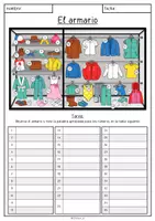 Vorschau - Arbeitsblätter - "La ropa" - AB Kleiderschrank mit Kleidung + Lösungen - Seite 2