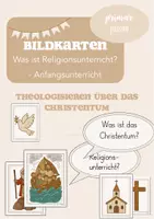 Vorschau - Bildkarten - Bildkarten: Anfangsunterricht "Was ist Religion?" - Theologisieren - Deckblatt