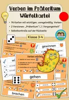 Vorschau - Spiele - Präteritum/ 1. Vergangenheit - Würfelkartei (Klasse 3-4) #schulstartbyextraklasse - Deckblatt