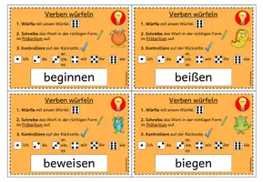Vorschau - Spiele - Präteritum/ 1. Vergangenheit - Würfelkartei (Klasse 3-4) #schulstartbyextraklasse - Seite 2