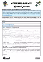 Vista previa - Hojas de trabajo - COURRIEL FORMEL – CENTRE DE JEUNESSE (Conjugaison) - página 2