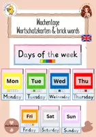 Vorschau - Präsentationen/Tafelbilder - Wochentage Englisch Bild-und Wortkarte brickwords - Deckblatt