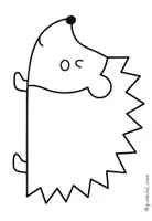 Vorschau - Mal- und Bastelvorlagen - Herbstkunstwerk - Igel mit Schlaufen - Seite 1