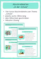 Vorschau - Aufgabenkarten - Abschreibkarten - Zurück in der Schule - Deckblatt