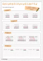 Vorschau - Arbeitsblätter - Grundrechenarten (schriftlich addieren, subtrahieren, multiplizieren, dividieren) - Seite 1