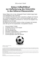 Vorschau - Arbeitsblätter - Fußball - Sieben Lernrätsel für die Sekundarstufe - Seite 1