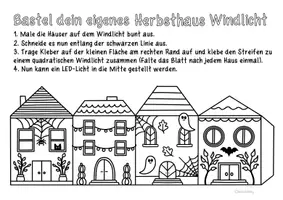 Vorschau - Arbeitsblätter - Herbsthäuser Windlichter zum Basteln im Herbst & Halloween - Seite 2