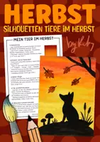 Vorschau - Arbeitsblätter - Tier-Silhouetten im Herbst - Kunstprojekt für die Herbstzeit - Deckblatt