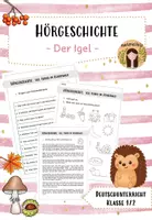 Vorschau - Arbeitsblätter - Hörgeschichte - Igel / Herbst (Klasse 1/2) - Deckblatt