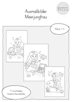 Vorschau - Mal- und Bastelvorlagen - Ausmalbilder Meerjungfrauen - Deckblatt