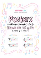 Vista previa - Refuerzo / NEE / Materiales de apoyo - CARTELES VERTICALES CALVE DE FA Y SOL - Portada