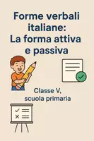 anteprima - Presentazioni / Lavagne - Forme verbali italiane: la forma attiva e passiva - Pagina di copertina