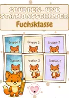 Vorschau - Bildkarten - Gruppen- und Stationsschilder - Fuchsklasse - Deckblatt