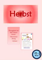 Vorschau - Arbeitsblätter - Übungsblatt Thema Herbst für DaZ/Vertretungsstunden - Deckblatt