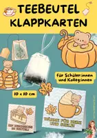 Vorschau - Mal- und Bastelvorlagen - Feriengruß Teebeutel - Klappkarte Herbst Klasse 3 bis 8 - Deckblatt